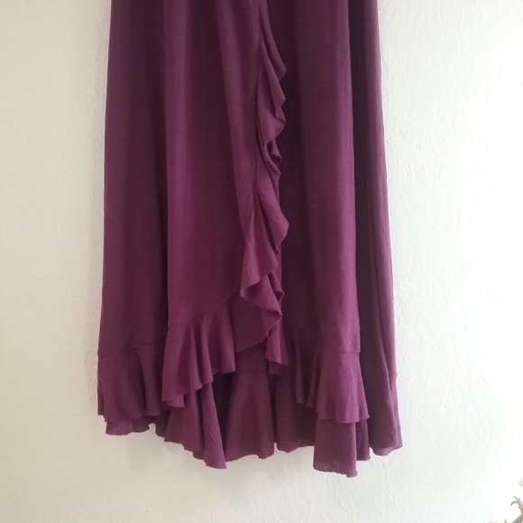 Free People Beach Faux Wrap Ruffle Flounce Maxi Skirt/Dress - Picture 4 of 16